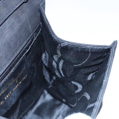 Salvatore Ferragamo Vintage Vara Bow Top Handle Bag Suede, BLACK, SUEDE, Handbag