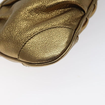 Salvatore Ferragamo Gancini Chain Clutch bag Leather, GOLD, LEATHER, Clutche & pouche