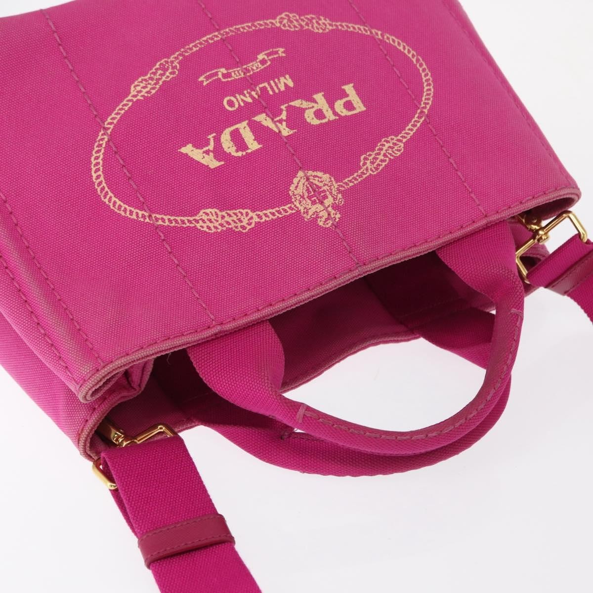 Prada Canapa Open Tote Canvas, PINK, CANVAS, Shoulder bag