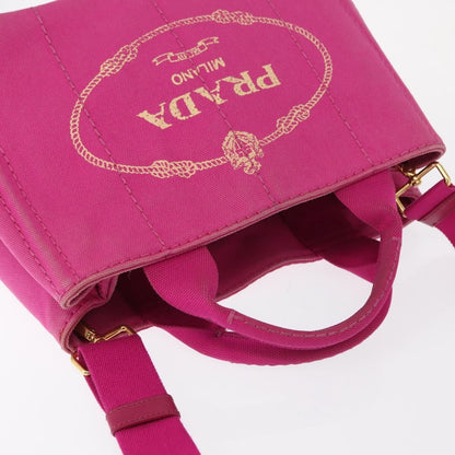 Prada Canapa Open Tote Canvas, PINK, CANVAS, Shoulder bag