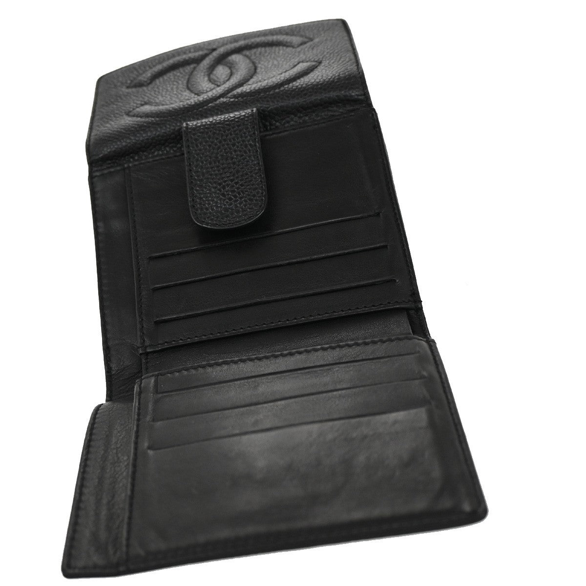 Chanel Timeless Trifold Wallet Leather, BLACK, LEATHER, Wallets