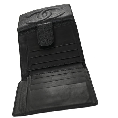 Chanel Timeless Trifold Wallet Leather, BLACK, LEATHER, Wallets