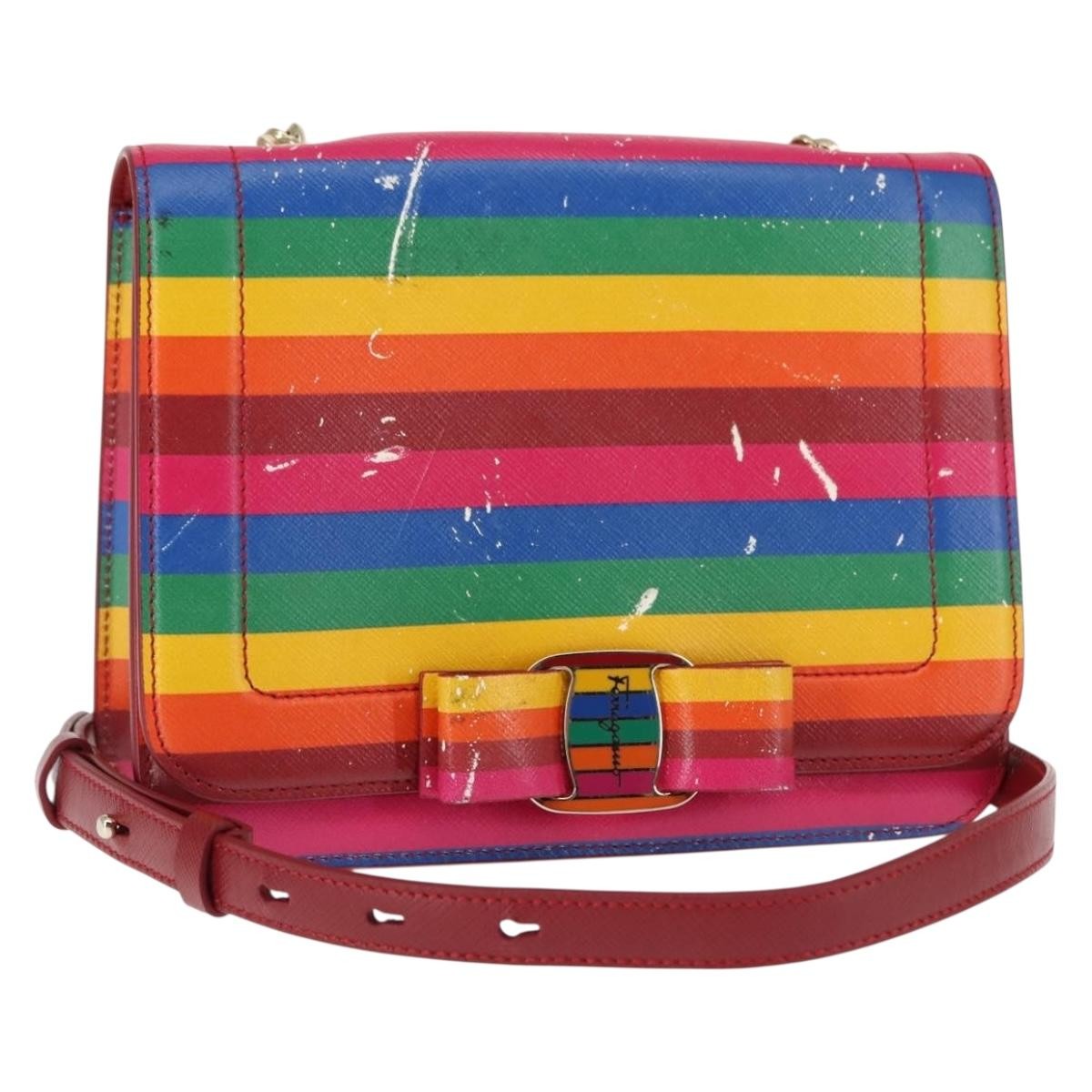 Salvatore Ferragamo Vara Bow Crossbody Bag Leather, MULTICOLOUR, LEATHER, Shoulder bag
