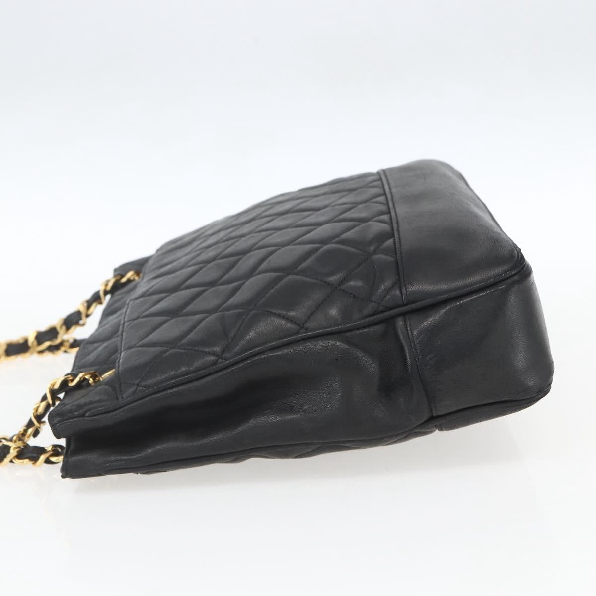 Chanel Vintage Shopping Tote Quilted Lambskin, BLACK, LEATHER, Tote bag