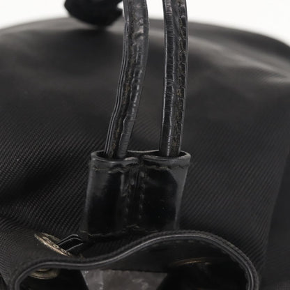 Gucci Vintage Bamboo Bucket Bag Nylon and Leather, BLACK, NYLON, Bag