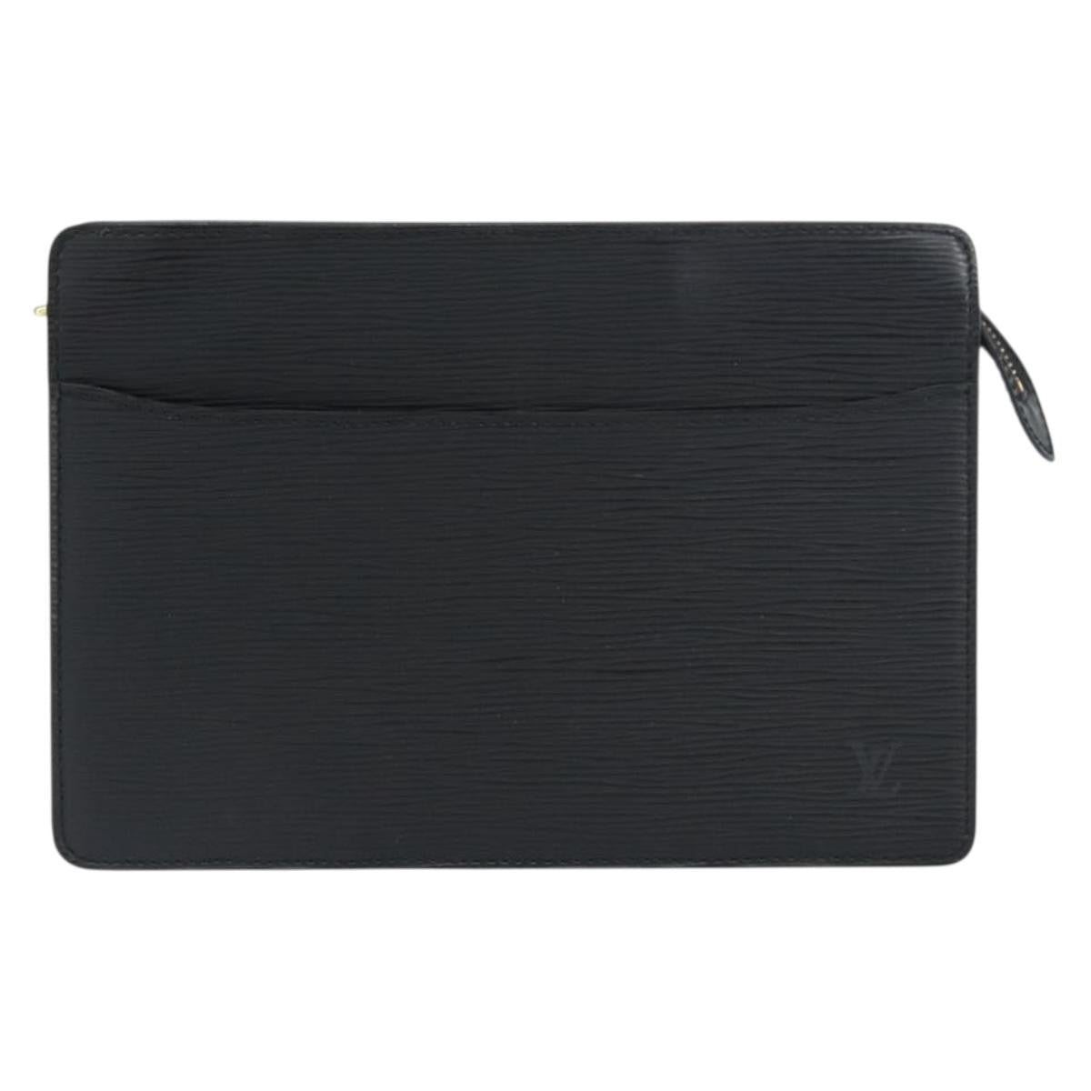 Louis Vuitton Pochette Homme Epi Leather, BLACK, LEATHER, Clutche & pouche