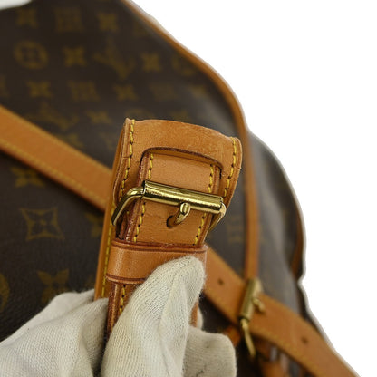 Louis Vuitton Saumur Handbag Monogram Canvas, BROWN, CANVAS, Shoulder bag
