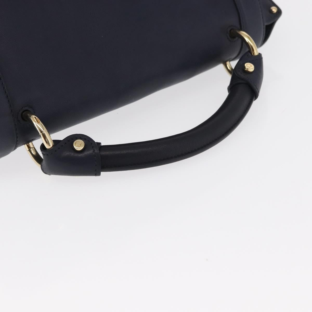 Salvatore Ferragamo Suzanna Satchel Smooth Leather, NAVY, LEATHER, Handbag