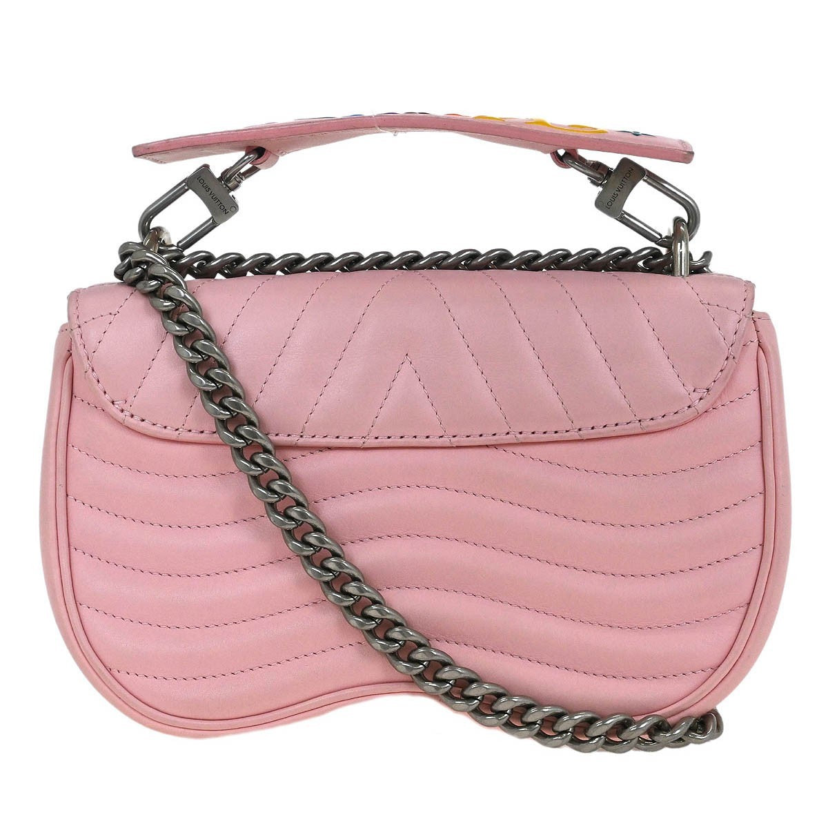 Louis Vuitton New Wave Chain Bag Quilted Leather, PINK, LEATHER, Shoulder bag