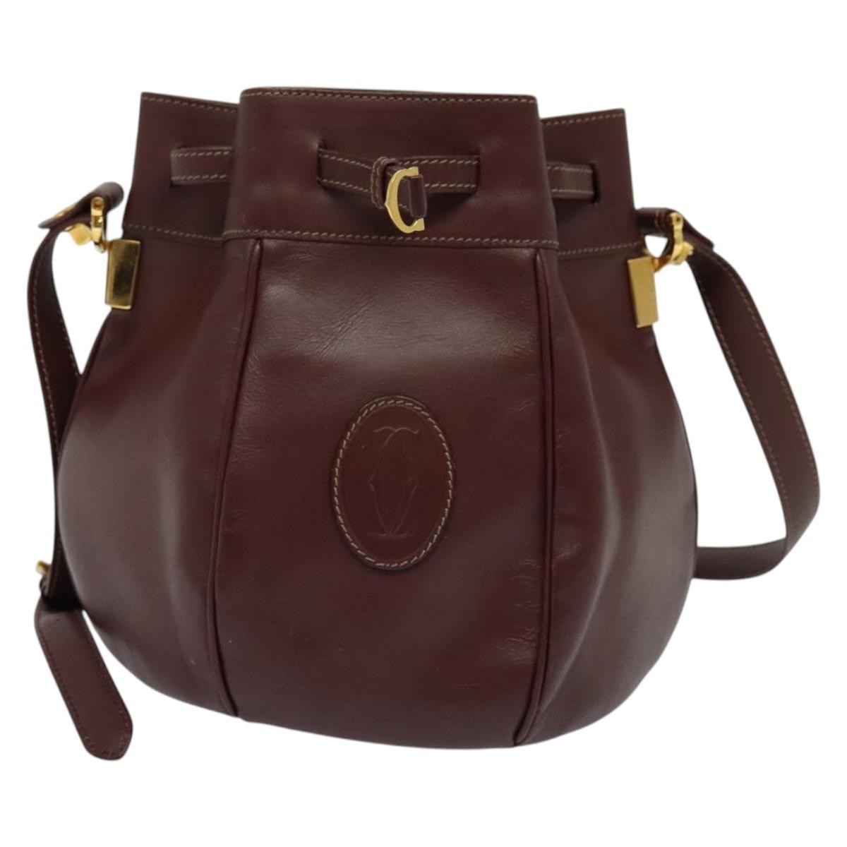 cartier Must de cartier bag Leather, BURGUNDY, LEATHER, Shoulder bag