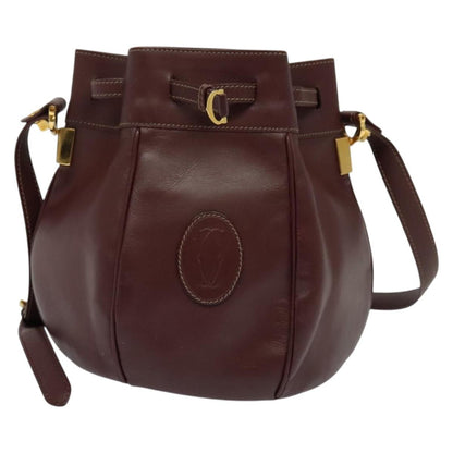 cartier Must de cartier bag Leather, BURGUNDY, LEATHER, Shoulder bag