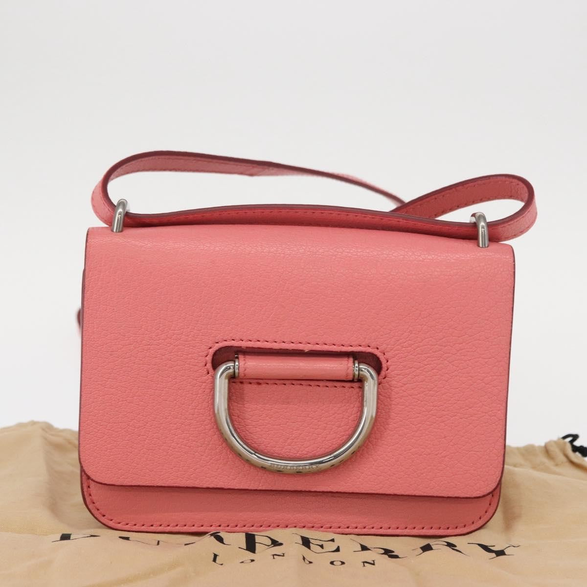 Burberry D-Ring Shoulder Bag Leather, PINK, LEATHER, Shoulder bag