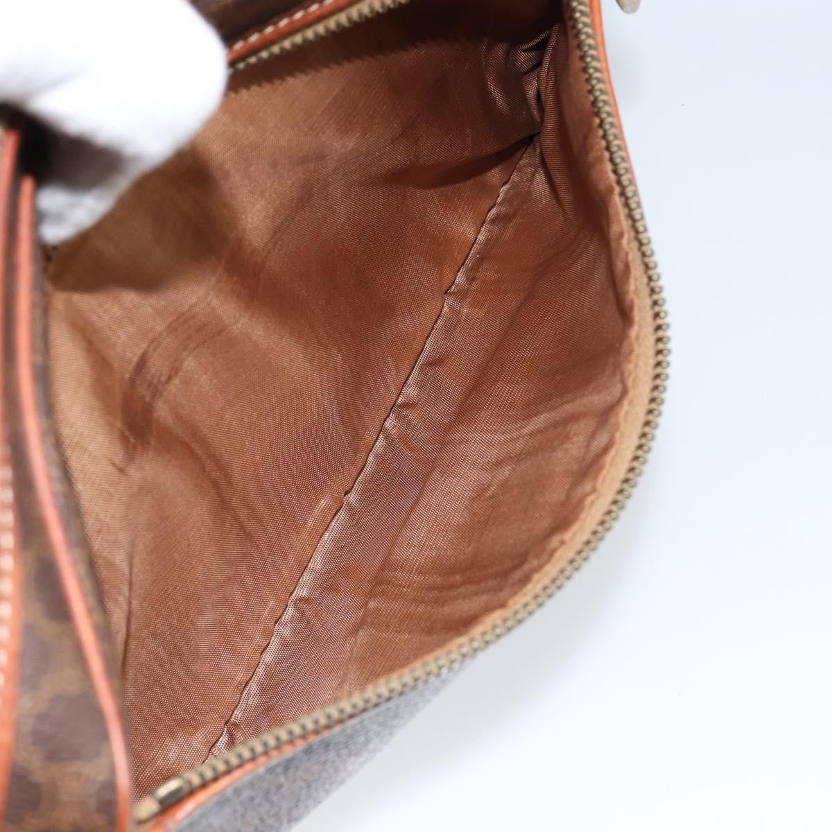 Celine Vintage Macadam Shoulder Bag Canvas and Leather, BROWN, CANVAS, Shoulder bag