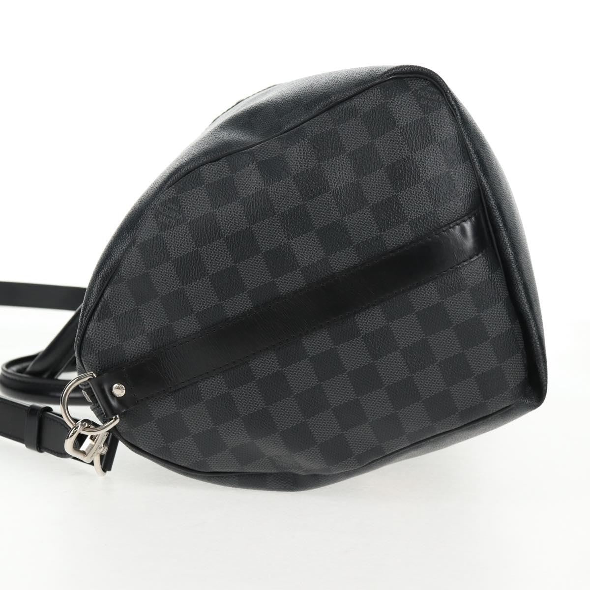 Louis Vuitton Keepall Bandouliere Bag Limited Edition Damier Graphite LV League, BLACK, CANVAS, Travel bag