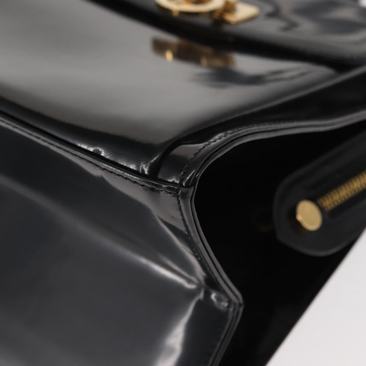 Salvatore Ferragamo Gancini Tote Patent leather, BLACK, PATENT_LEATHER, Tote bag