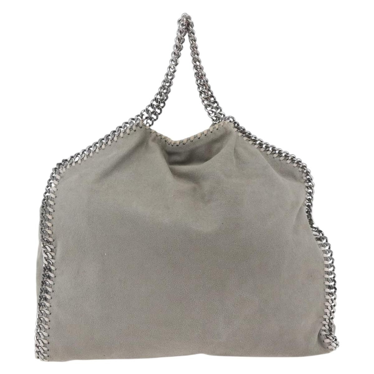Stella McCartney Falabella Fold Over Bag Shaggy Deer, GRAY, POLYESTER, Shoulder bag