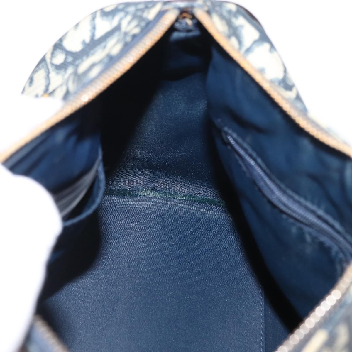 Christian Dior Vintage Trotter Boston Bag Diorissimo Canvas, NAVY, CANVAS, Handbag