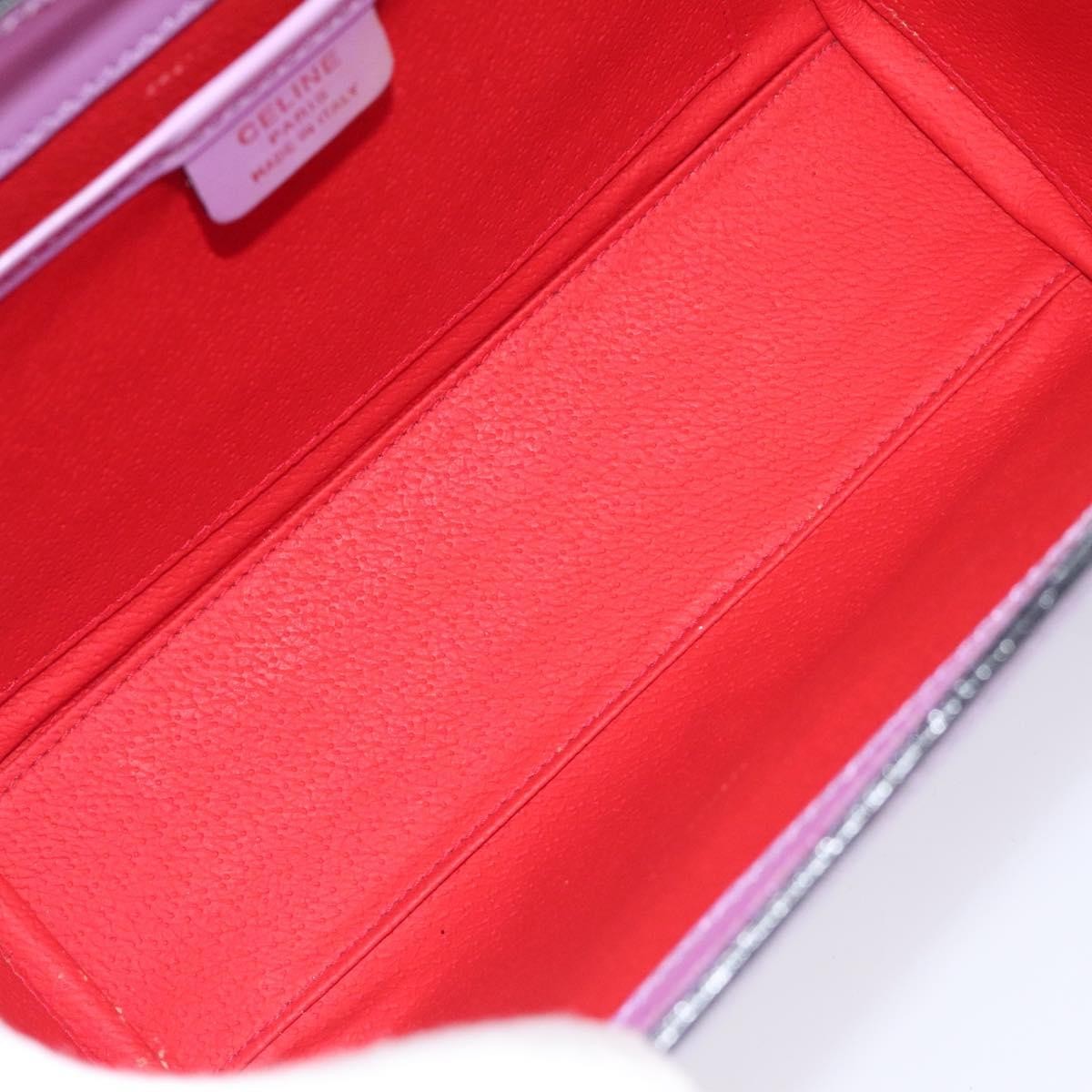 Celine Shoulder Bag Leather, PURPLE, LEATHER, Shoulder bag