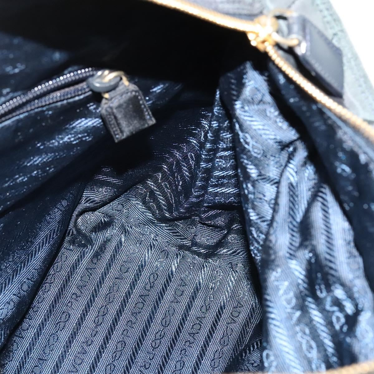 Prada Chain Shoulder Bag Quilted Tessuto, NAVY, NYLON, Shoulder bag