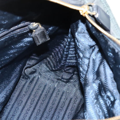 Prada Chain Shoulder Bag Quilted Tessuto, NAVY, NYLON, Shoulder bag