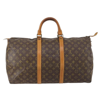Louis Vuitton Keepall Bag Monogram Canvas, BROWN, CANVAS, Travel bag
