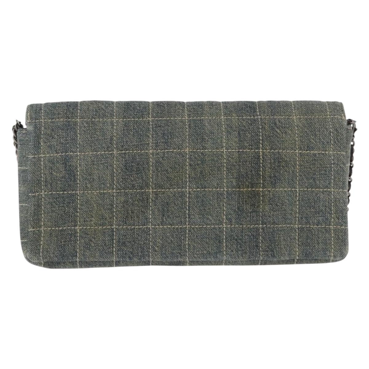 Chanel Chocolate Bar Flap Bag Quilted Denim, BLUE, DENIM_JEANS, Shoulder bag