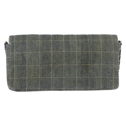 Chanel Chocolate Bar Flap Bag Quilted Denim, BLUE, DENIM_JEANS, Shoulder bag