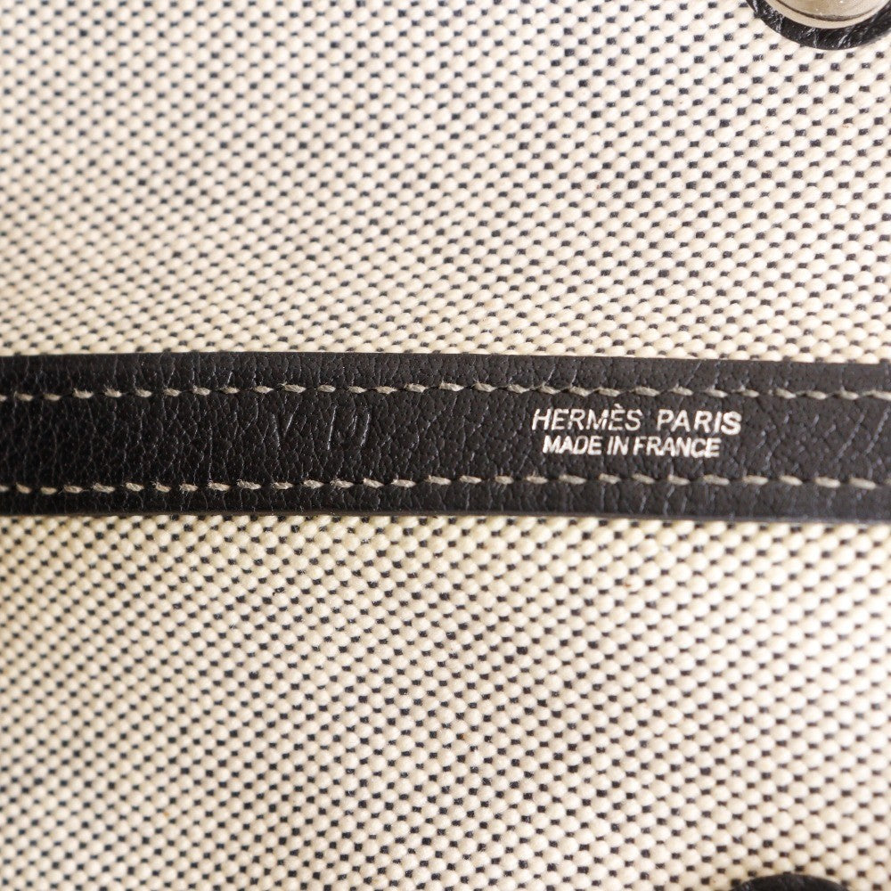Hermes Garden Party Tote Toile and Leather, GRAY, CANVAS, Tote bag