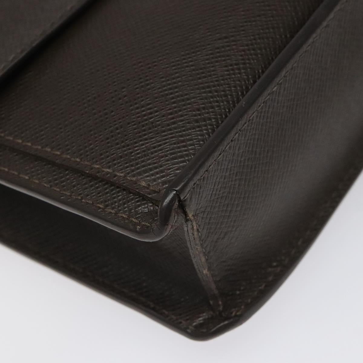 Louis Vuitton Belaia Clutch Taiga Leather, BROWN, LEATHER, Clutche & pouche