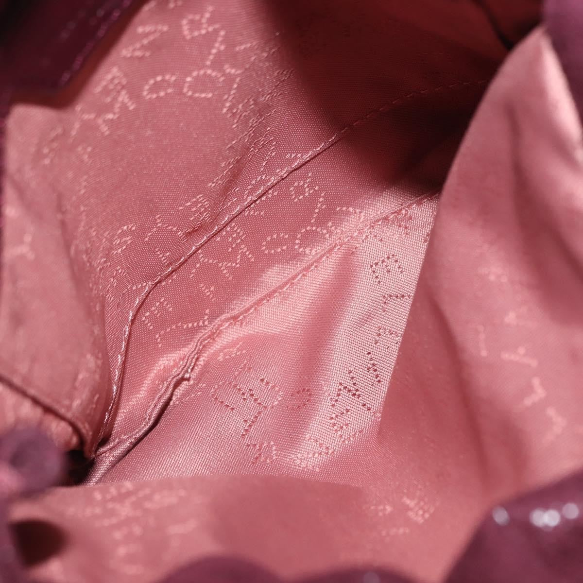 Stella McCartney Falabella Fold Over Crossbody Bag Velvet, BURGUNDY, POLYESTER, Crossbody bag