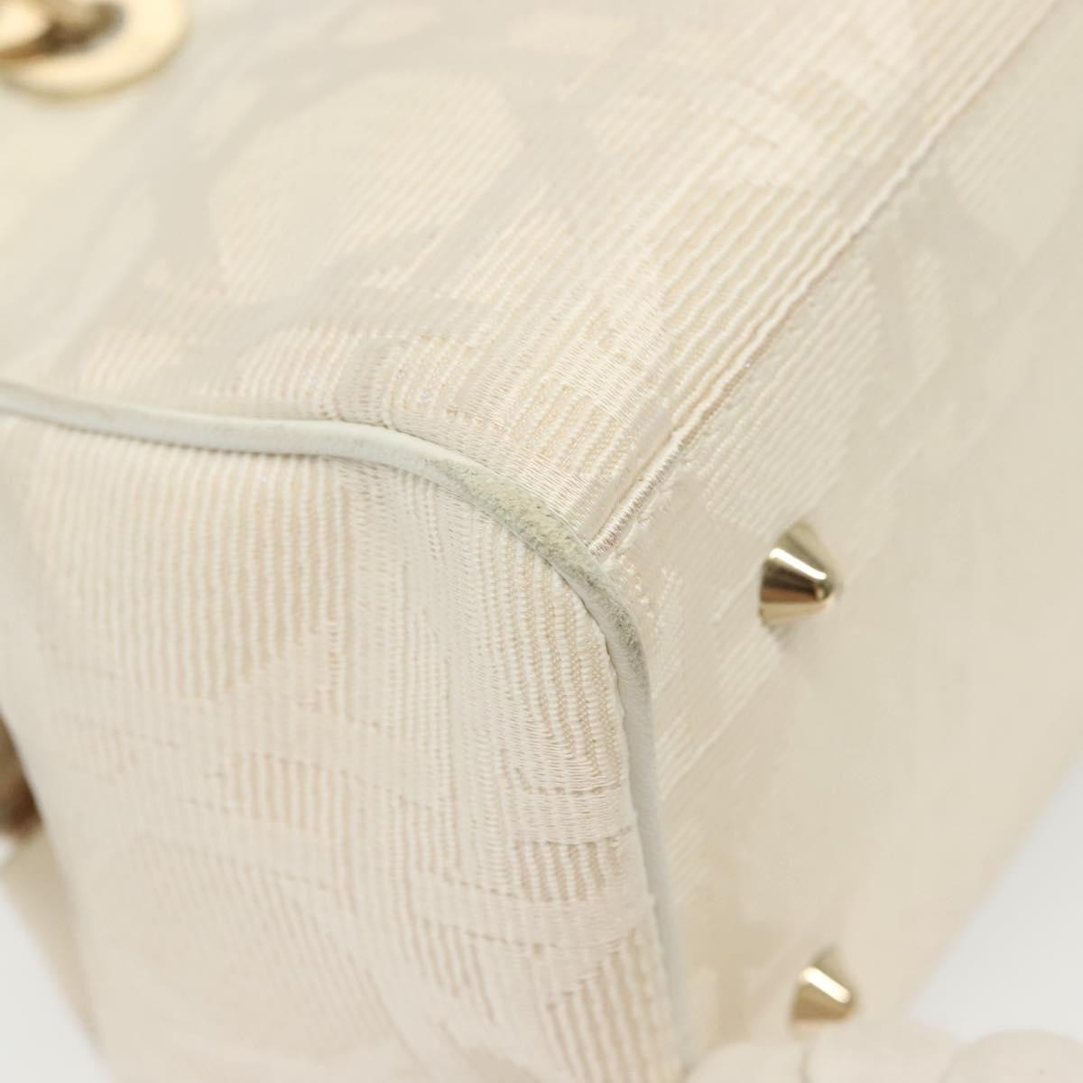 Christian Dior Cannage Handbag Canvas, WHITE, CANVAS, Handbag