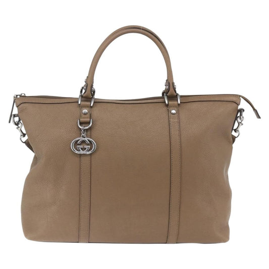 Gucci Vintage tote Leather, BROWN, LEATHER, Tote bag