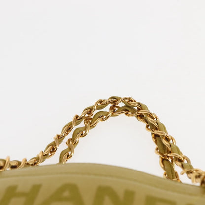 Chanel Vintage Logo Chain Tote Caviar, YELLOW, LEATHER, Tote bag