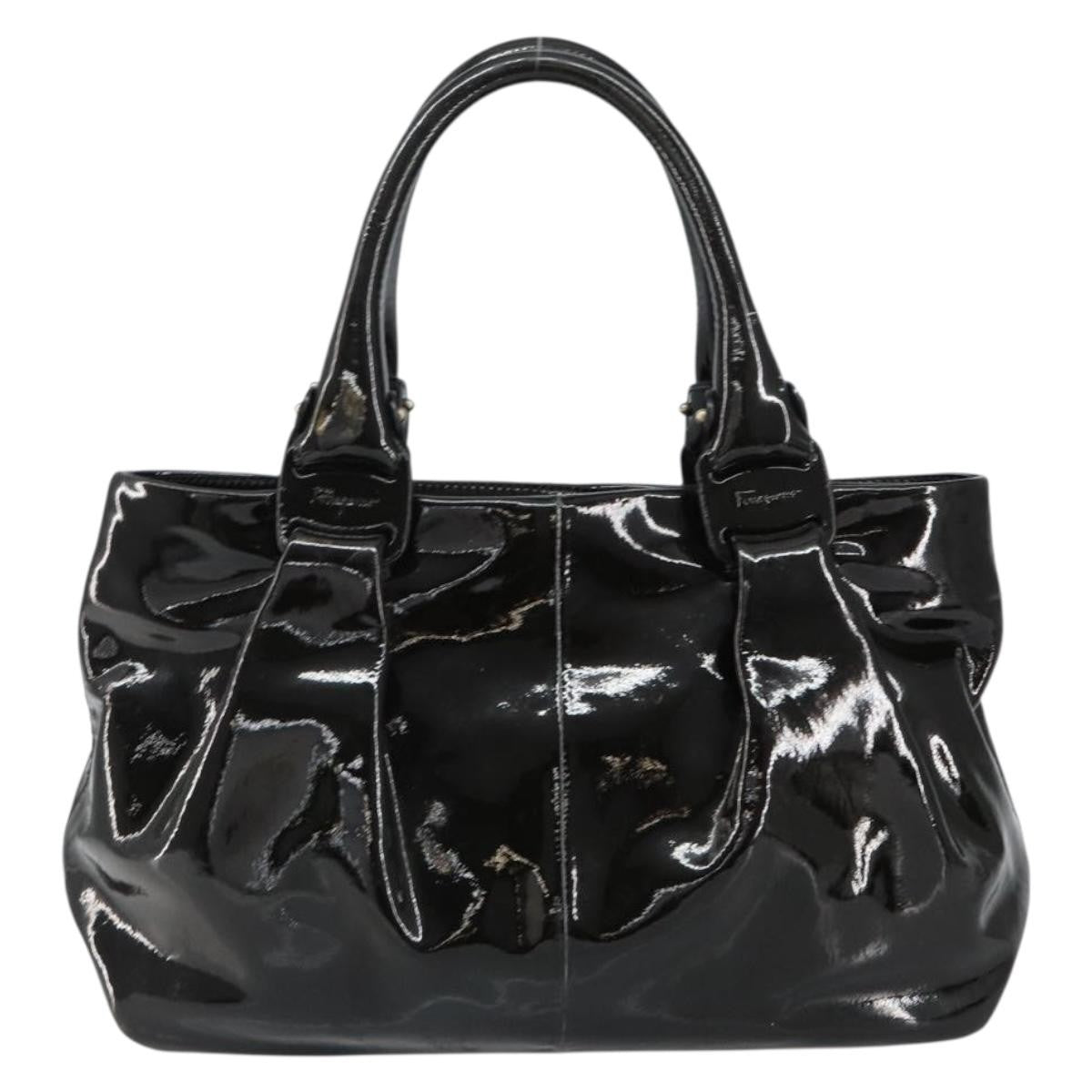 Salvatore Ferragamo Vintage Tote bag Patent Leather, BLACK, PATENT_LEATHER, Tote bag