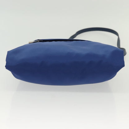 Prada Flat Messenger Tessuto with Leather, Blue, Nylon, Shoulder Bag