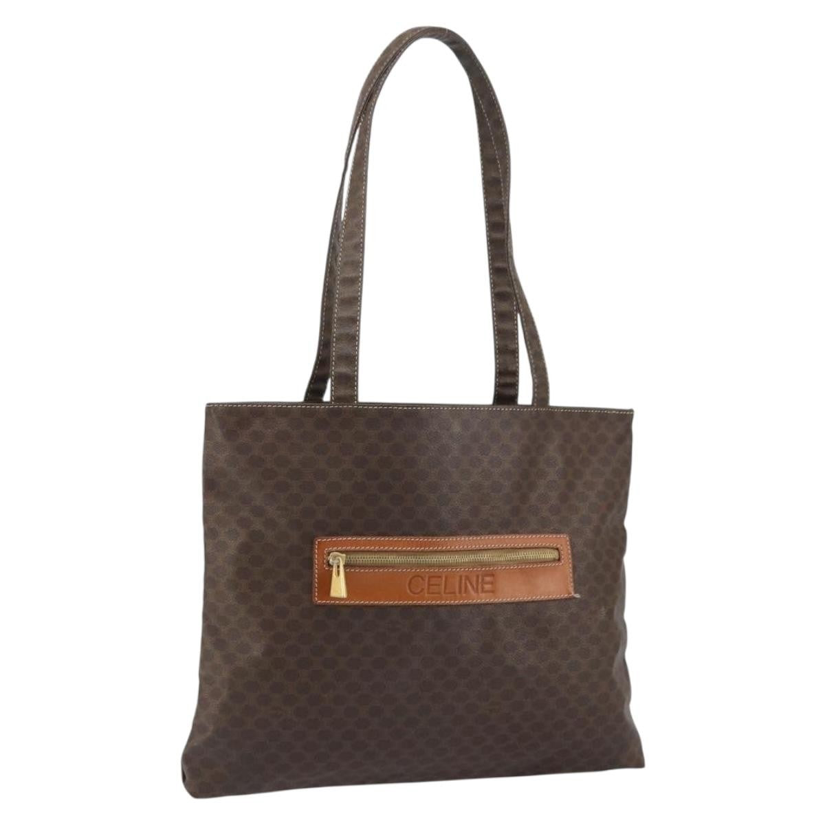 Celine Vintage Macadam Tote bag Canvas, BROWN, CANVAS, Tote bag