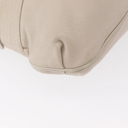 Salvatore Ferragamo Gancini Shoulder Bag Leather, WHITE, LEATHER, Shoulder bag