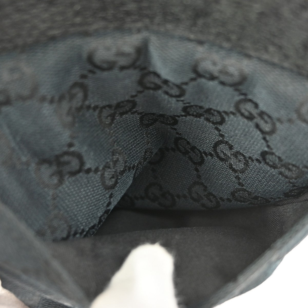 Gucci Vintage Double Belt Bag GG Canvas with Leather, BLACK, CANVAS, Clutche & pouche