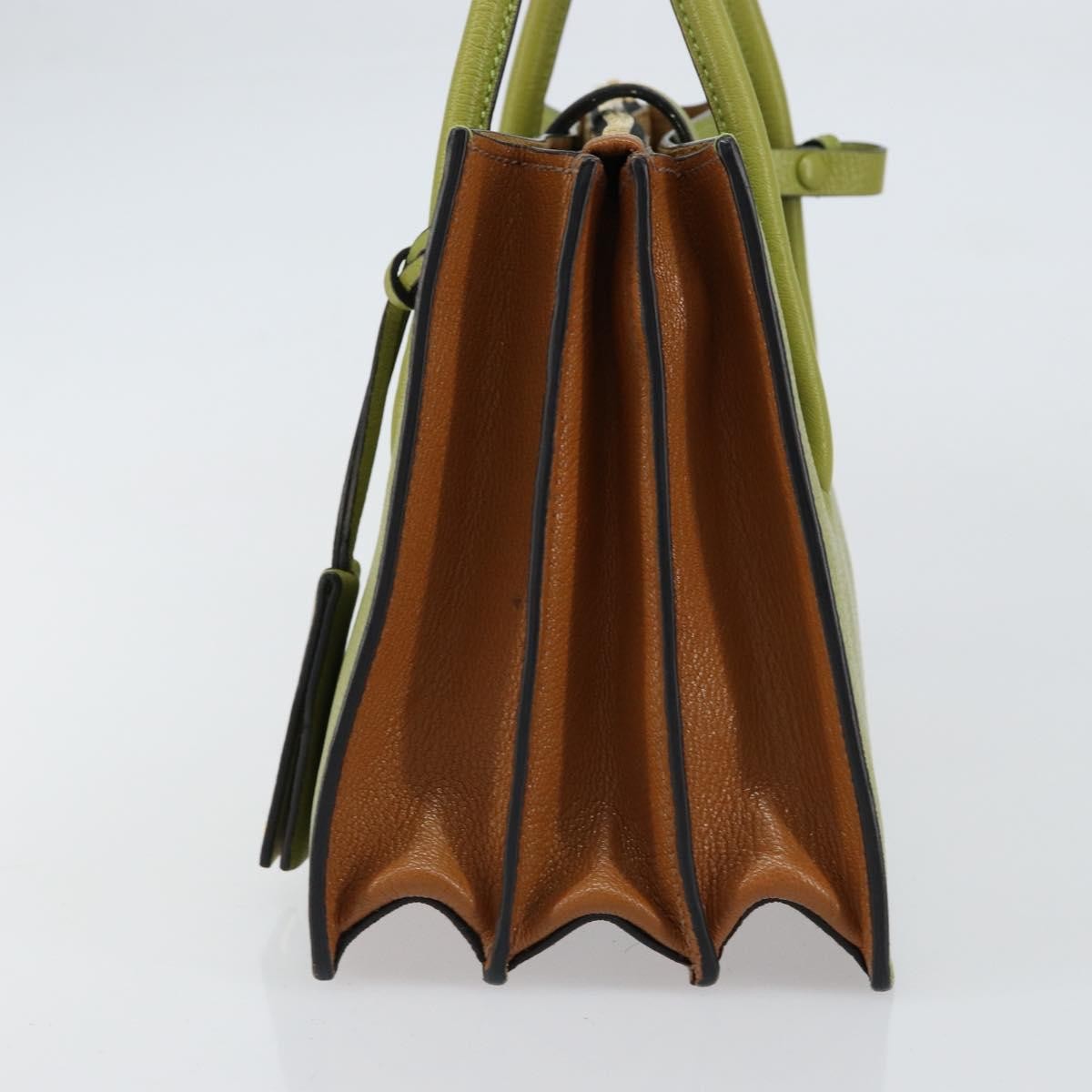 Miu Miu Madras Convertible Compartment Tote Leather, GREEN, LEATHER, Handbag