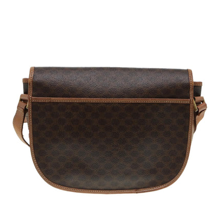 Celine Macadam Shoulder Bag PVC Leather, BROWN, CANVAS, Shoulder bag