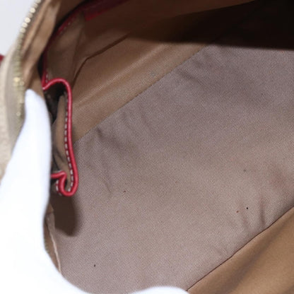 Celine Vintage Macadam Handbag Canvas and Leather, BEIGE, PVC, Handbag