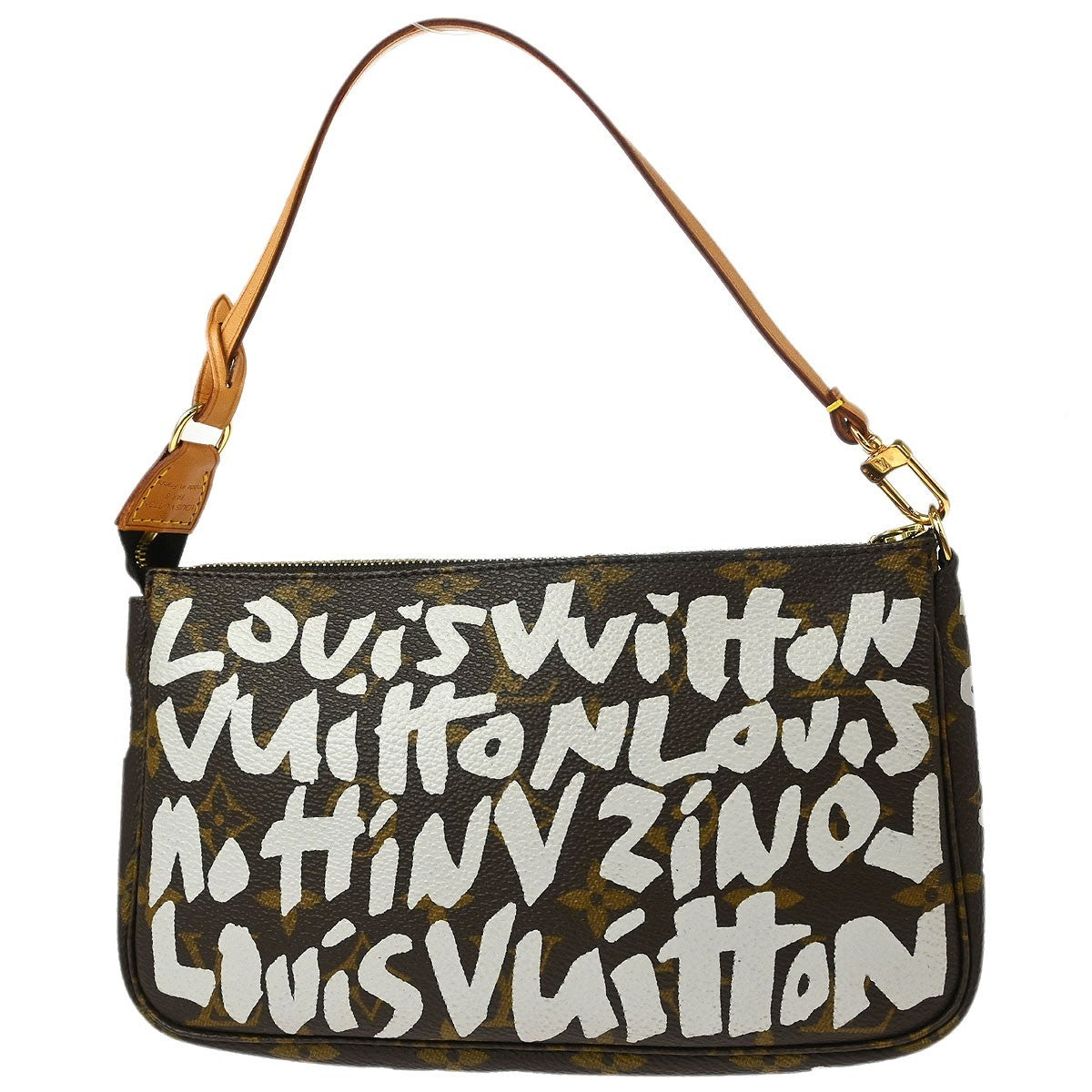 Louis Vuitton Pochette Accessoires Limited Edition Monogram Graffiti, BROWN, CANVAS, Clutche & pouche