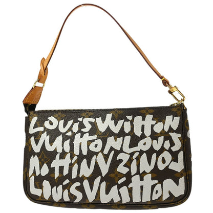 Louis Vuitton Pochette Accessoires Limited Edition Monogram Graffiti, BROWN, CANVAS, Clutche & pouche
