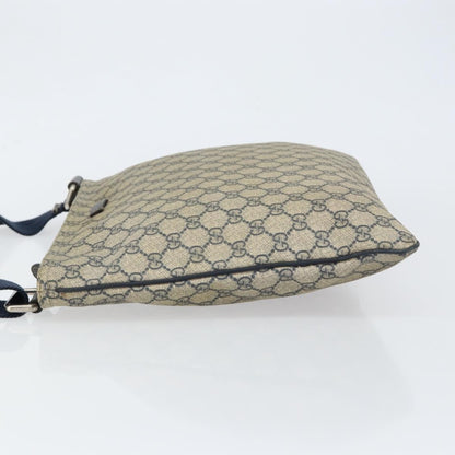 Gucci Zip Top Messenger Bag GG Coated Canvas, NAVY, PVC, Shoulder bag