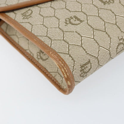 Christian Dior Vintage Honeycomb chain Canvas, BEIGE, CANVAS, Shoulder bag