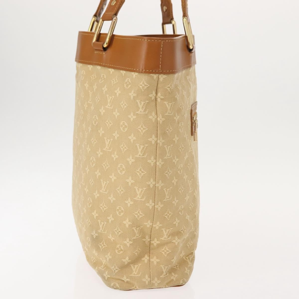 Louis Vuitton Lucille Handbag Mini Lin, BEIGE, CANVAS, Tote bag