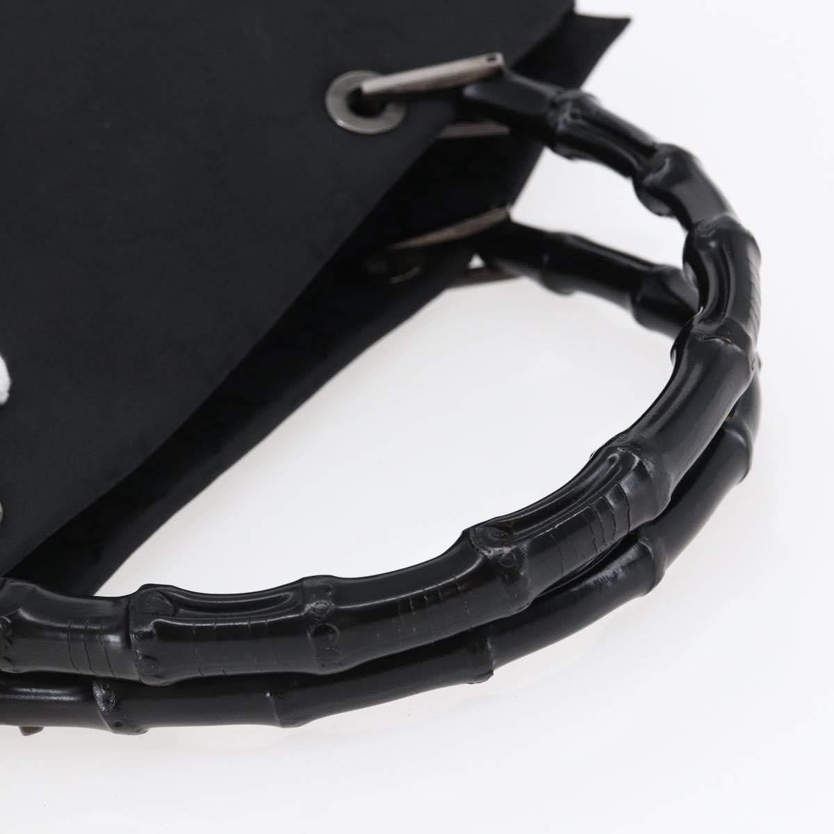 Gucci Vintage Bamboo Handle Tote GG Nylon, BLACK, NYLON, Tote bag