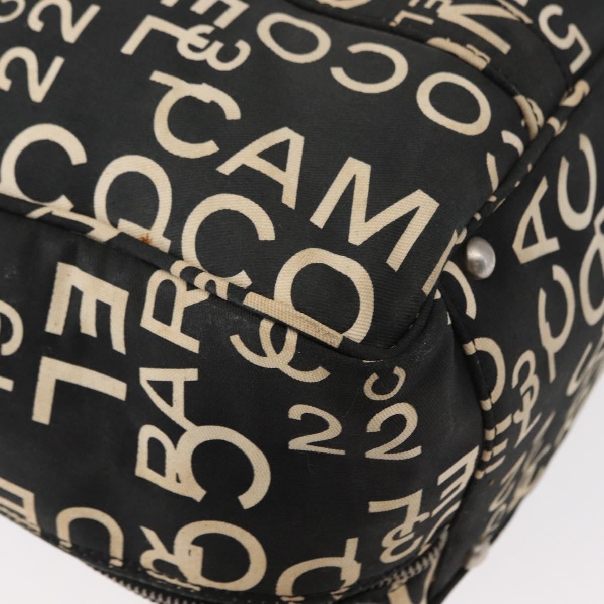 Chanel Boston Zip Tote Quilted Canvas, BLACK, CANVAS, Tote bag