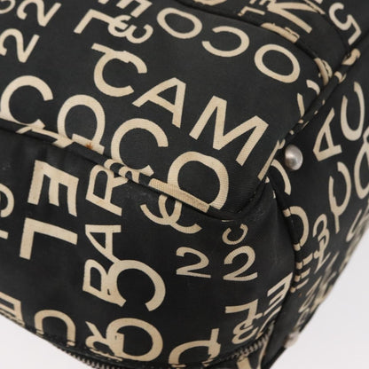 Chanel Boston Zip Tote Quilted Canvas, BLACK, CANVAS, Tote bag