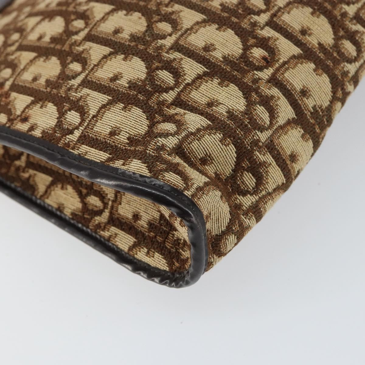 Christian Dior Vintage Trotter Shoulder Bag Canvas, BEIGE, CANVAS, Shoulder bag